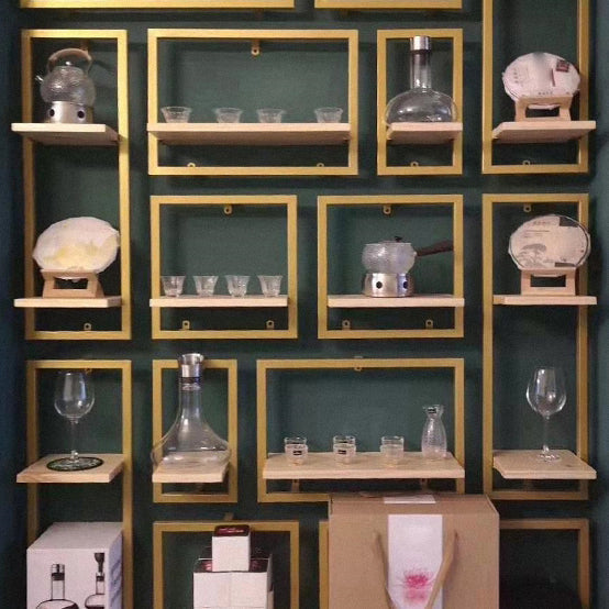 Bibliothèque étagère murale en métal industriel et étagère en bois