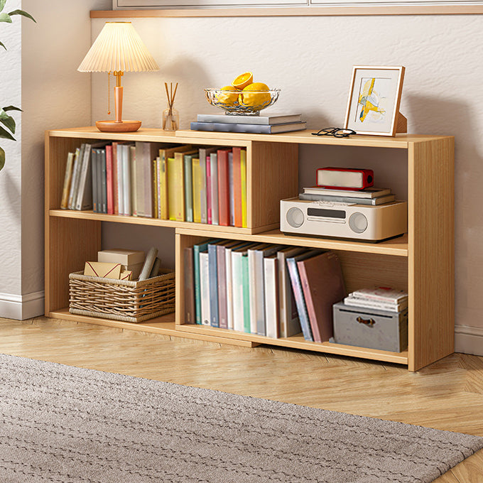 Flexible Bookshelf Contemporary Style Bookcase for Study Room and Office 59.1"L x 9.4"W x 25.2"H Natural Clearhalo 'Bookcases' 'furn' 'furn_bookcases' 'Furniture' 'Office Furniture' 5227622