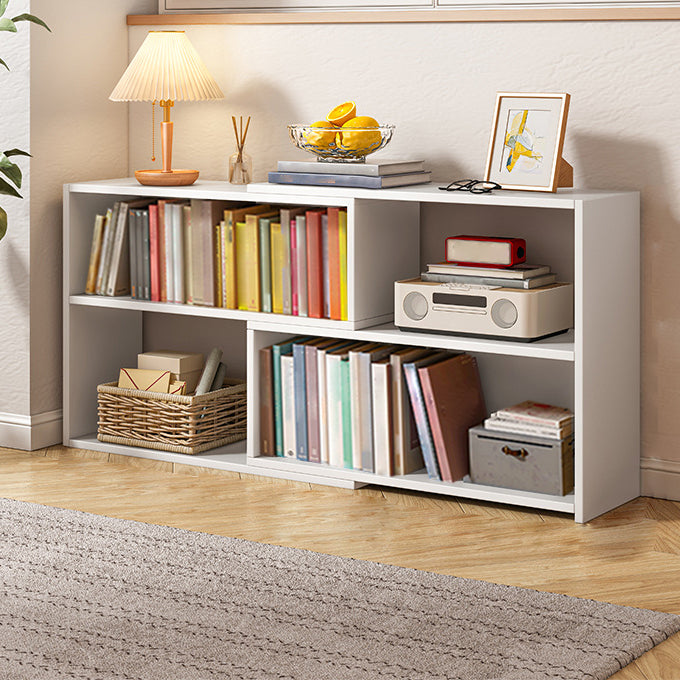 Flexible Bookshelf Contemporary Style Bookcase for Study Room and Office 59.1"L x 9.4"W x 25.2"H White Clearhalo 'Bookcases' 'furn' 'furn_bookcases' 'Furniture' 'Office Furniture' 5227624