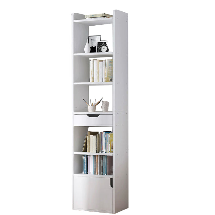 Multiple Colors Modern Style Bookshelf Engineer Wood Bookcase 13"L x 9.8"W x 70.9"H White Clearhalo 'Bookcases' 'furn' 'furn_bookcases' 'Furniture' 'Office Furniture' 5227651