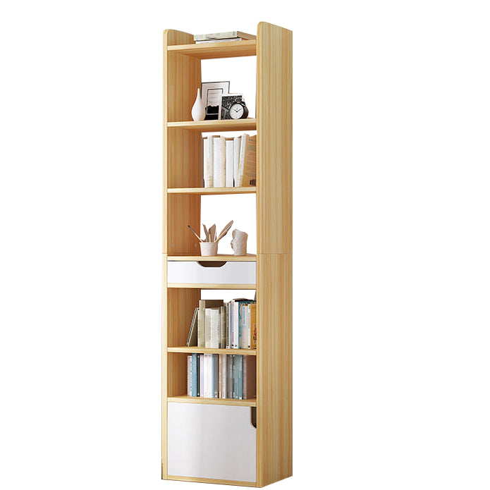 Multiple Colors Modern Style Bookshelf Engineer Wood Bookcase 13"L x 9.8"W x 70.9"H Natural Clearhalo 'Bookcases' 'furn' 'furn_bookcases' 'Furniture' 'Office Furniture' 5227653