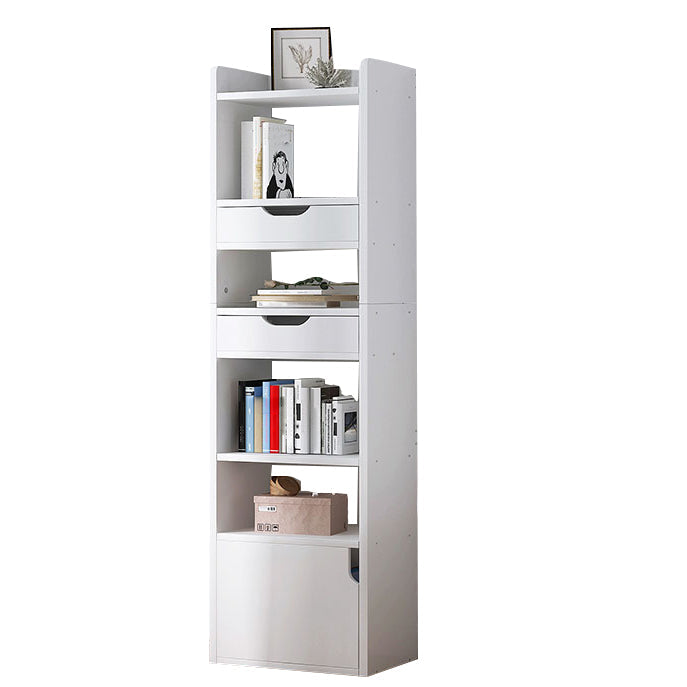 Multiple Colors Modern Style Bookshelf Engineer Wood Bookcase 13"L x 9.8"W x 59.1"H White Clearhalo 'Bookcases' 'furn' 'furn_bookcases' 'Furniture' 'Office Furniture' 5227658
