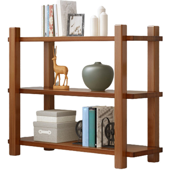 Modern Style Open Back Bookshelf Solid Wood Bookcase for Home