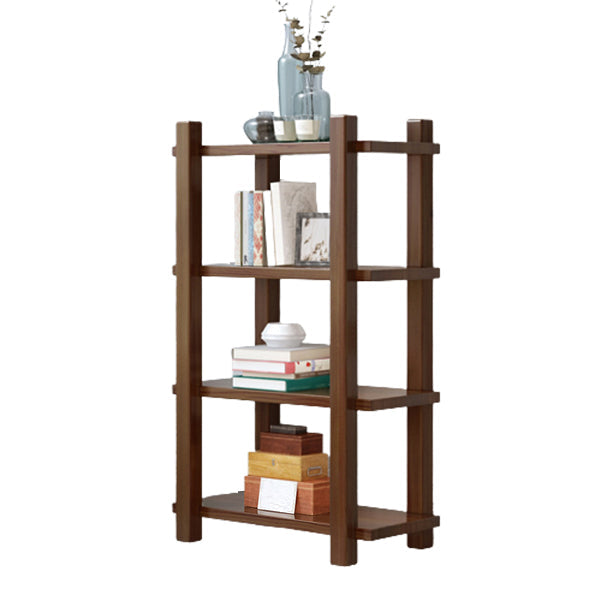 Modern Style Open Back Bookshelf Solid Wood Bookcase for Home