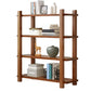 Modern Style Open Back Bookshelf Solid Wood Bookcase for Home