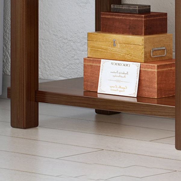 Modern Style Open Back Bookshelf Solid Wood Bookcase for Home