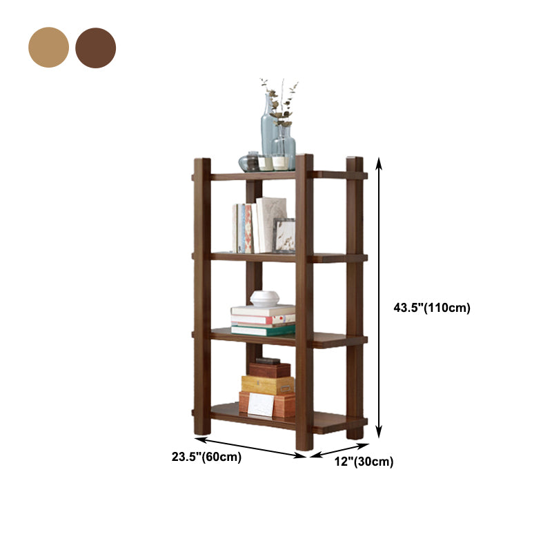 Modern Style Open Back Bookshelf Solid Wood Bookcase for Home