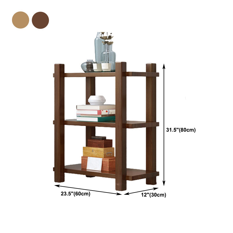 Modern Style Open Back Bookshelf Solid Wood Bookcase for Home