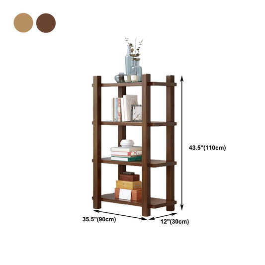 Modern Style Open Back Bookshelf Solid Wood Bookcase for Home