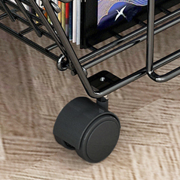 10.43 "W Bookshelf Bookcase de estilo moderno para la oficina de la sala de estudio con ruedas