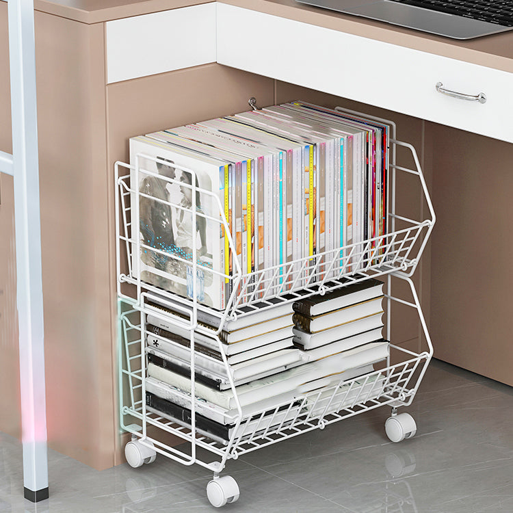 10.43"W Bookshelf Contemporary Style Bookcase for Study Room Office with Casters Clearhalo 'Bookcases' 'furn' 'furn_bookcases' 'Furniture' 'Office Furniture' 5227718