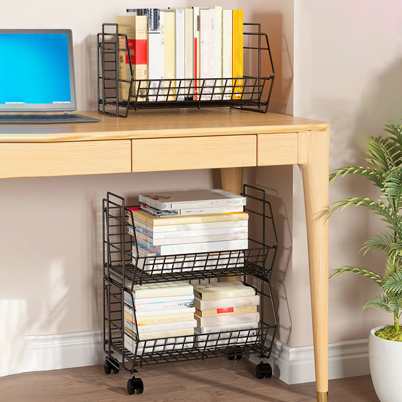 10.43"W Bookshelf Contemporary Style Bookcase for Study Room Office with Casters Clearhalo 'Bookcases' 'furn' 'furn_bookcases' 'Furniture' 'Office Furniture' 5227725