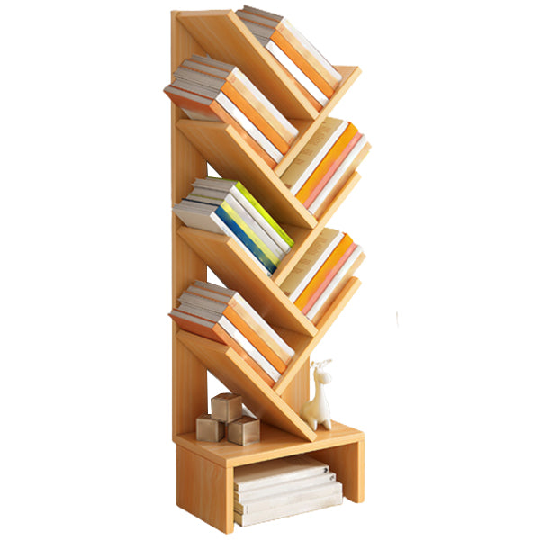 Modern Closed Back Style Bookshelf Engineer Wood Bookcase for Home 11.8"L x 6.7"W x 34.4"H Brown Clearhalo 'Bookcases' 'furn' 'furn_bookcases' 'Furniture' 'Office Furniture' 5227771