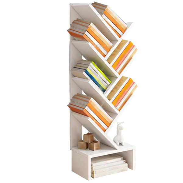 Modern Closed Back Style Bookshelf Engineer Wood Bookcase for Home 11.8"L x 6.7"W x 34.4"H White Clearhalo 'Bookcases' 'furn' 'furn_bookcases' 'Furniture' 'Office Furniture' 5227772