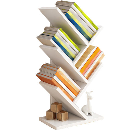 Modern Closed Back Style Bookshelf Engineer Wood Bookcase for Home 11.8"L x 6.7"W x 20.9"H White Clearhalo 'Bookcases' 'furn' 'furn_bookcases' 'Furniture' 'Office Furniture' 5227778