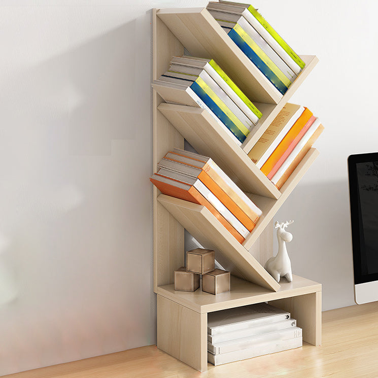 Modern Closed Back Style Bookshelf Engineer Wood Bookcase for Home 11.8"L x 7.1"W x 26.8"H Natural Clearhalo 'Bookcases' 'furn' 'furn_bookcases' 'Furniture' 'Office Furniture' 5227784