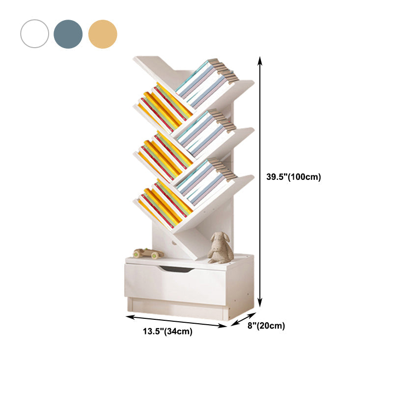 Multiple Colors Modern Style Bookshelf Wood Bookcase for Home