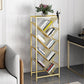 Modern Style Bookcase Open Back Metal Vertical Bookshelf for Home 15.7"L x 9.4"W x 41.3"H Gold Clearhalo 'Bookcases' 'furn' 'furn_bookcases' 'Furniture' 'Office Furniture' 5228035