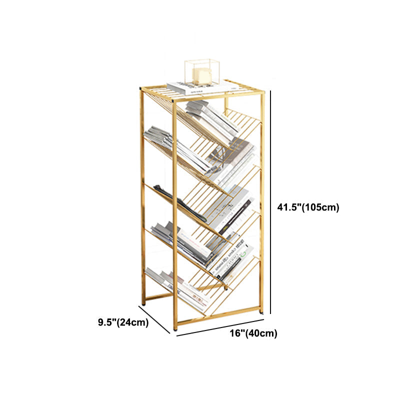 Modern Style Bookcase Open Back Metal Vertical Bookshelf for Home Clearhalo 'Bookcases' 'furn' 'furn_bookcases' 'Furniture' 'Office Furniture' 5228047