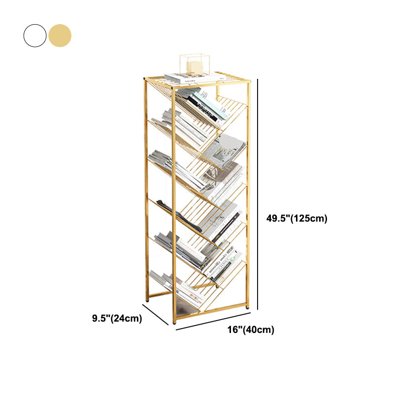 Modern Style Bookcase Open Back Metal Vertical Bookshelf for Home Clearhalo 'Bookcases' 'furn' 'furn_bookcases' 'Furniture' 'Office Furniture' 5228048