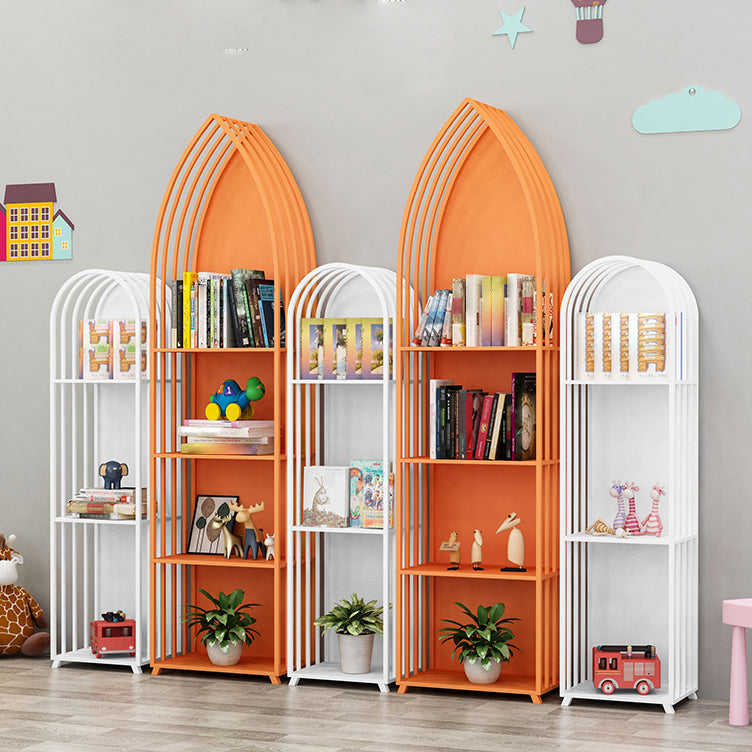 Modern Style Bookcase Closed Back Metal Vertical Bookshelf for Home
