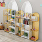 Modern Style Bookcase Closed Back Metal Vertical Bookshelf for Home