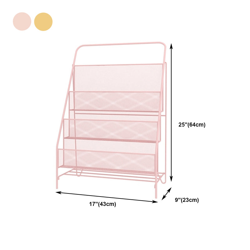 Contemporary Style Ladder Bookcase Metal Closed Back Bookshelf