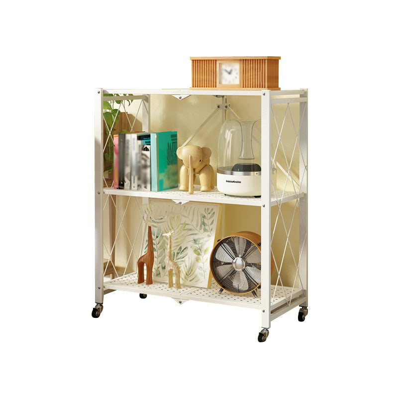 Hedendaagse metal etagere boekenplank stapelbare open boekenkast met caster wielen