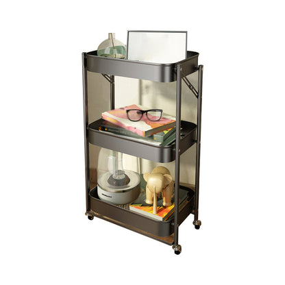 Hedendaagse metal etagere boekenplank stapelbare open boekenkast met caster wielen