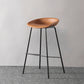 Taburetes de taburetes de cuero de estilo industrial con base de metal para el hogar