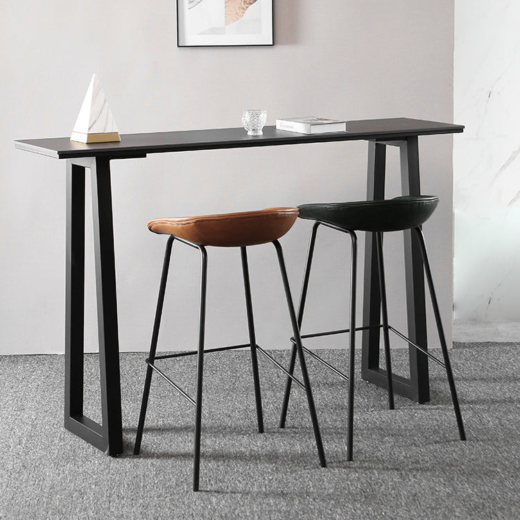 Taburetes de taburetes de cuero de estilo industrial con base de metal para el hogar