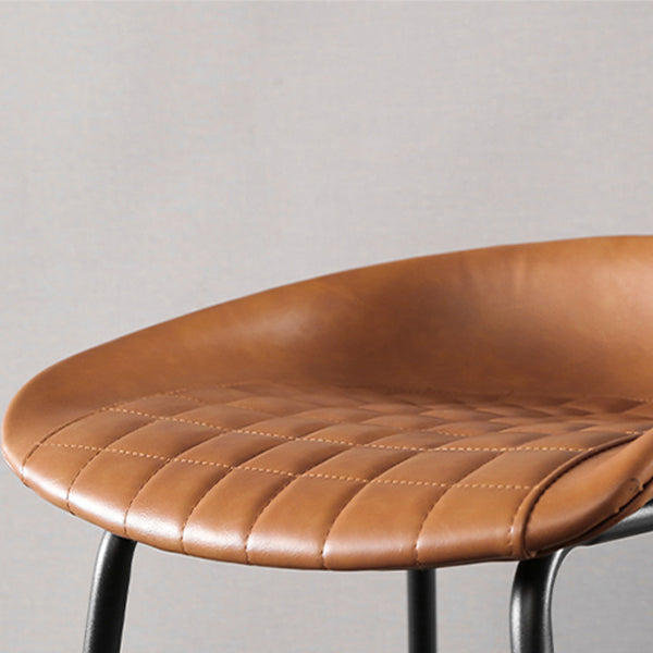 Taburetes de taburetes de cuero de estilo industrial con base de metal para el hogar