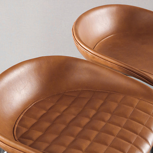 Taburetes de taburetes de cuero de estilo industrial con base de metal para el hogar