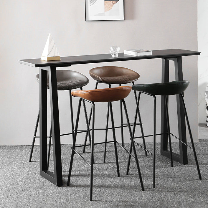 Taburetes de taburetes de cuero de estilo industrial con base de metal para el hogar