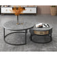 Frame Base Design Marble Metal Iron Black Base Round Coffee Table Gray Clearhalo 'Coffee & Accent Tables' 'Coffee Tables' 'coffee_tables' 'furn' 'furn_coffee_tables' 'Furniture' 'Living Room Furniture' 5231028