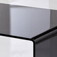 15.7"H Modern Sled Base White/black Glass Square Coffee Table with Shelf Clearhalo 'Coffee & Accent Tables' 'Coffee Tables' 'coffee_tables' 'furn' 'furn_coffee_tables' 'Furniture' 'Living Room Furniture' 5231040
