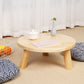 7,8'H Moderner 3-beiniger runder Couchtisch mit Holzsockel für Apartment-Schlafzimmer