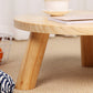 7,8'H Moderner 3-beiniger runder Couchtisch mit Holzsockel für Apartment-Schlafzimmer