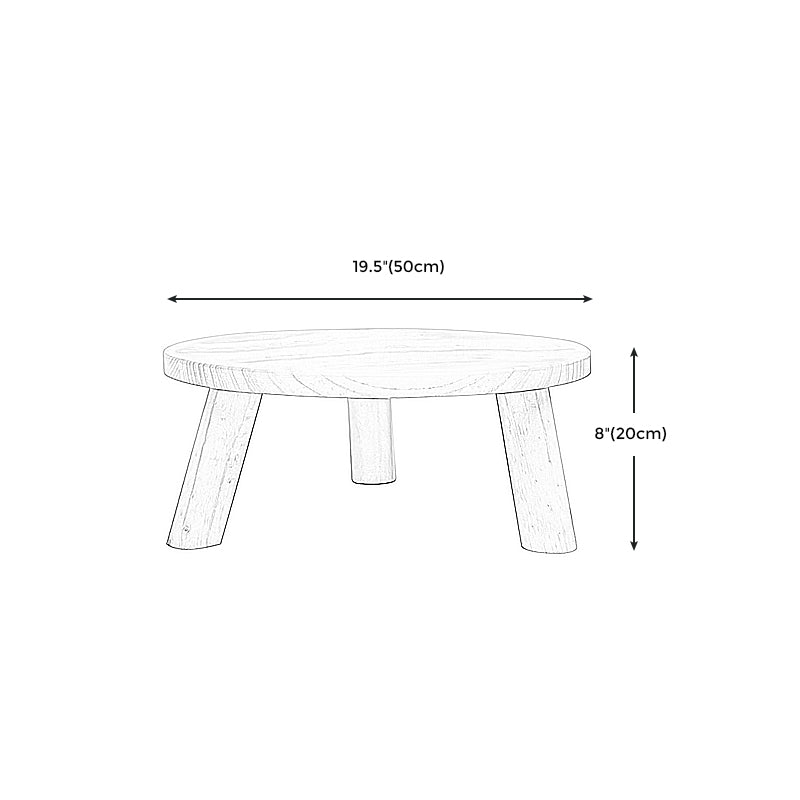 7,8'H Moderner 3-beiniger runder Couchtisch mit Holzsockel für Apartment-Schlafzimmer