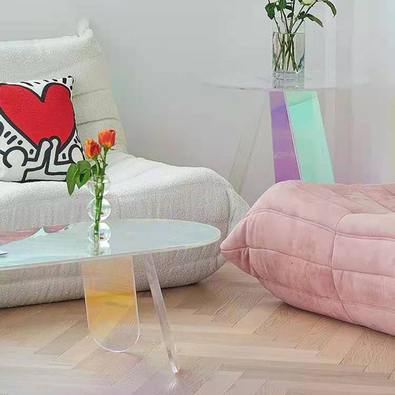 Light Luxury Gradient Colorful Coffee Table Round Oval Acrylic Coffee Table Clearhalo 'Coffee & Accent Tables' 'Coffee Tables' 'coffee_tables' 'furn' 'furn_coffee_tables' 'Furniture' 'Living Room Furniture' 5231064