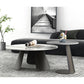 3 Legs Base Cocktail Table Rock Top Metal Base Rectangle Coffee Table 24"L x 24"W x 16"H + 16"L x 16"W x 20"H Clearhalo 'Coffee & Accent Tables' 'Coffee Tables' 'coffee_tables' 'furn' 'furn_coffee_tables' 'Furniture' 'Living Room Furniture' 5231128