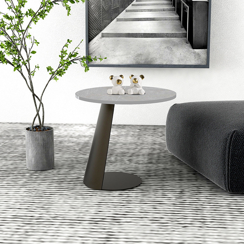 3 Legs Base Cocktail Table Rock Top Metal Base Rectangle Coffee Table 23.6"L x 23.6"W x 20"H Clearhalo 'Coffee & Accent Tables' 'Coffee Tables' 'coffee_tables' 'furn' 'furn_coffee_tables' 'Furniture' 'Living Room Furniture' 5231131