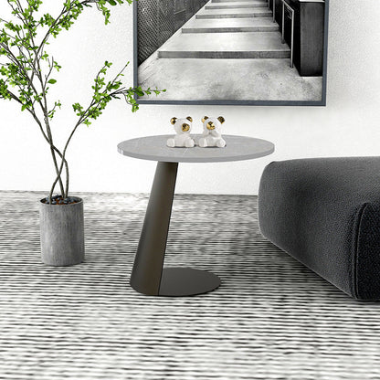 3 Legs Base Cocktail Table Rock Top Metal Base Rectangle Coffee Table 23.6"L x 23.6"W x 20"H Clearhalo 'Coffee & Accent Tables' 'Coffee Tables' 'coffee_tables' 'furn' 'furn_coffee_tables' 'Furniture' 'Living Room Furniture' 5231131
