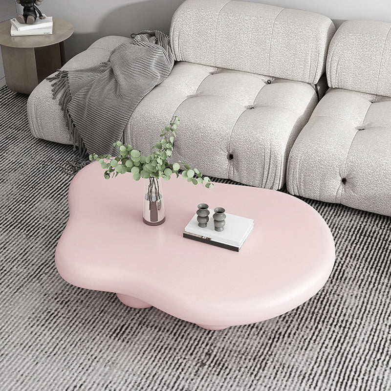 Modern Wood Geometric Coffee Cocktail Table 4 Legs 1 Coffee Table 39"L x 28"W x 12"H Pink Clearhalo 'Coffee & Accent Tables' 'Coffee Tables' 'coffee_tables' 'furn' 'furn_coffee_tables' 'Furniture' 'Living Room Furniture' 5231204