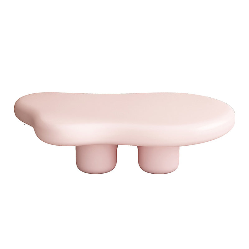 Modern Wood Geometric Coffee Cocktail Table 4 Legs 1 Coffee Table 47"L x 35"W x 12"H Pink Clearhalo 'Coffee & Accent Tables' 'Coffee Tables' 'coffee_tables' 'furn' 'furn_coffee_tables' 'Furniture' 'Living Room Furniture' 5231213