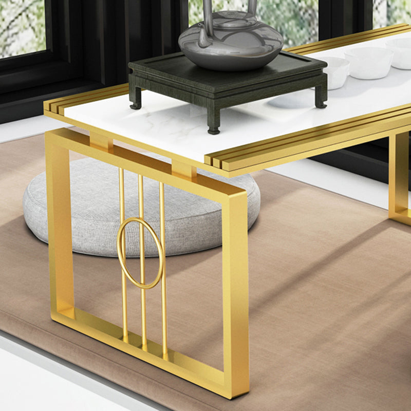 Tavolino da caffè top rettangolare, tavolo da cocktail da 11,81 "H in slitta