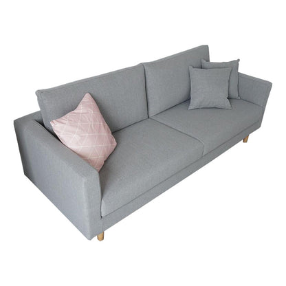 リビングルームコンテンポラリークッションスクエアアームリネンチェスターフィールドソファ