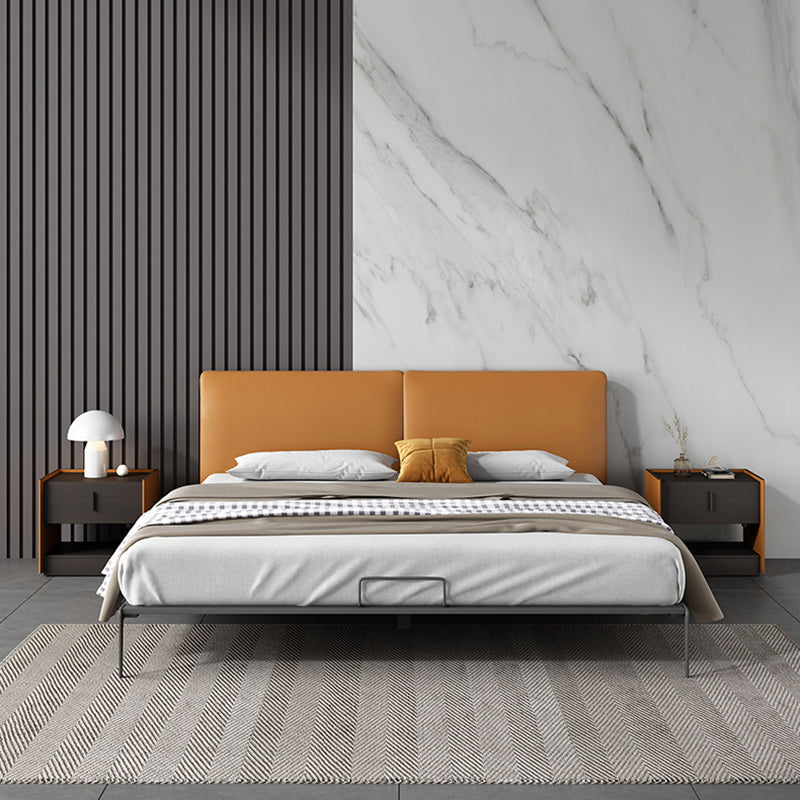 Modern faux lederen nachtkastje 1/2 - lade nachtkastje met open opslag