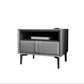 Modern Faux Leather 1/2 - Drawer Nightstand 18.5" Tall Nightstand