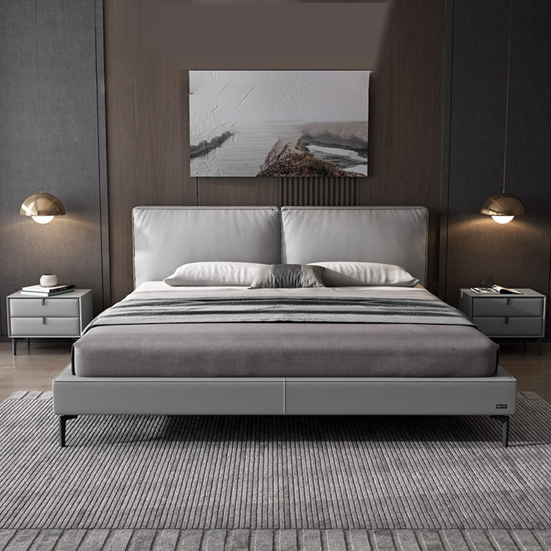 Modern Faux Leather 1/2 - Drawer Nightstand 18.5" Tall Nightstand